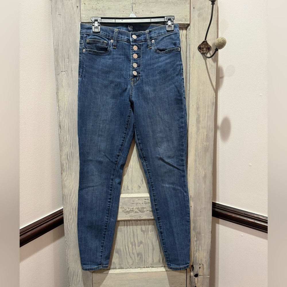 GAP High Rise Button Fly Legging Jeans Womens 28